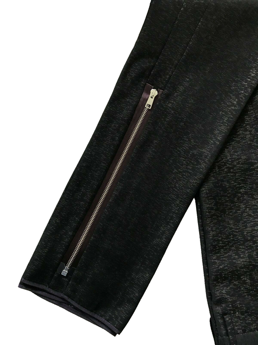 Paul Smith Men's Tapered Trousers - Size 30 - Silver Flecked Black with Gold Zips - Embrace This Luxury!