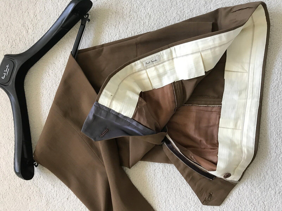 PAUL SMITH Men Trousers | Size  30W |  Caramel  Brown |  Button hem fastening | Mainline