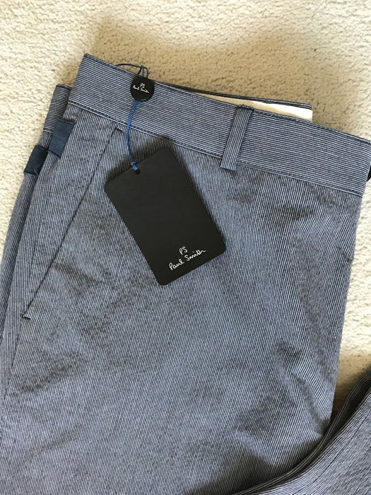 Paul Smith "PS" Slim Fit Waist Adjuster Trousers with Subtle Stripe - Size 32R