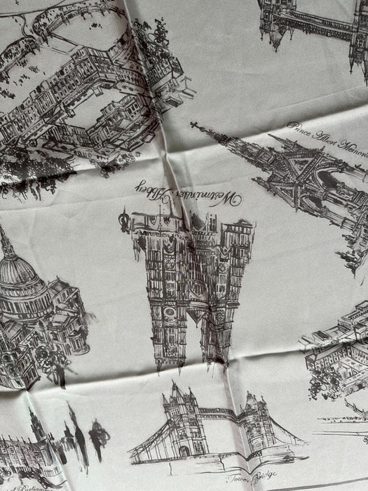Paul Smith Silk Scarf - "LONDON" Graphic - 90cm x 90cm - Showcase Your City Style!