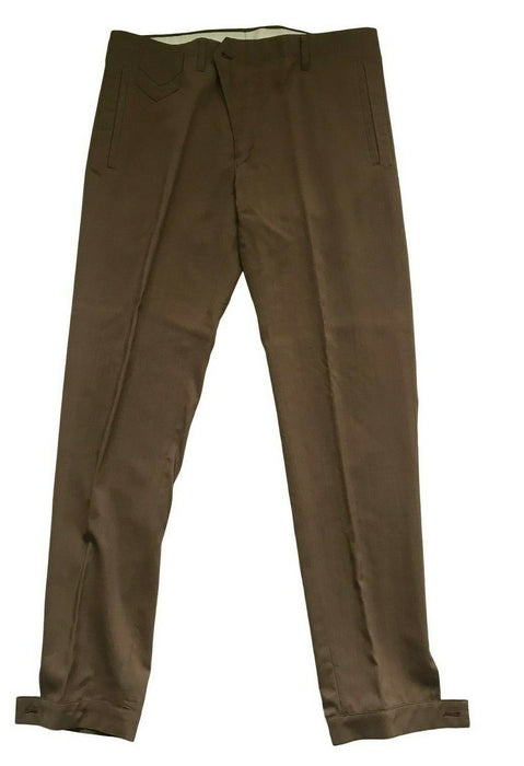PAUL SMITH Men Trousers | Size  30W |  Caramel  Brown |  Button hem fastening | Mainline