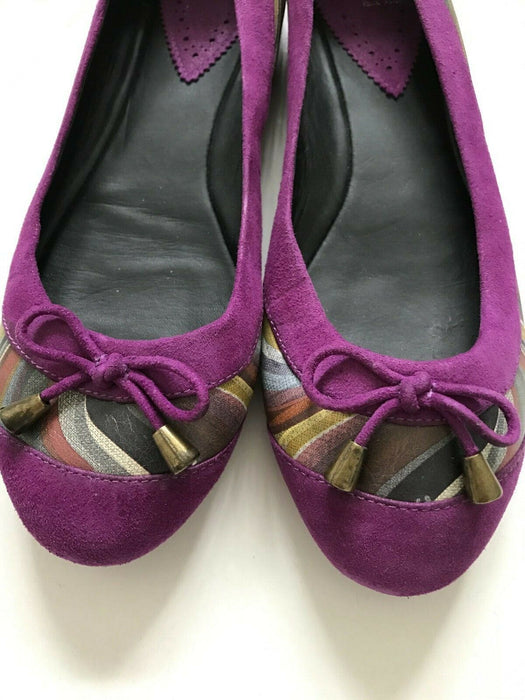 PAUL SMITH RARE SWIRL LEATHER INSERT WOMEN FLAT SHOES SIZE UK 4 EU 37