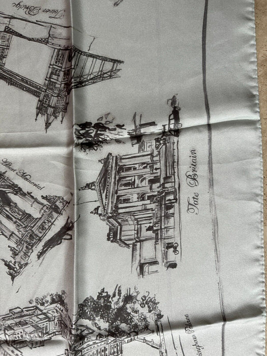 Paul Smith Silk Scarf - "LONDON" Graphic - 90cm x 90cm - Showcase Your City Style!
