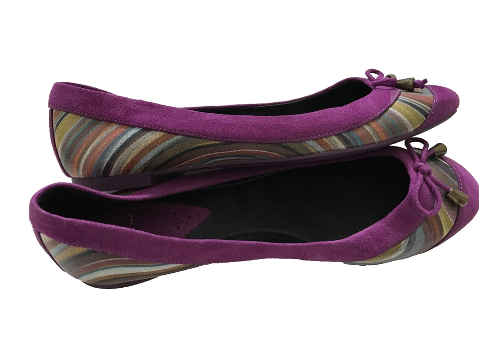 PAUL SMITH RARE SWIRL LEATHER INSERT WOMEN FLAT SHOES SIZE UK 4 EU 37