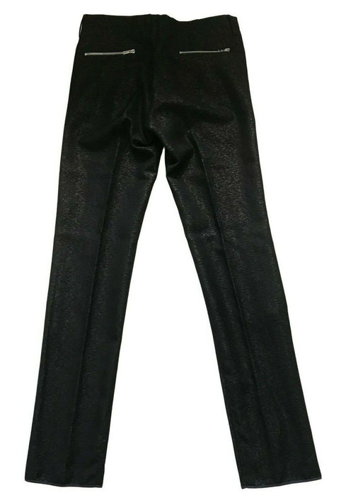 Paul Smith Men's Tapered Trousers - Size 30 - Silver Flecked Black with Gold Zips - Embrace This Luxury!