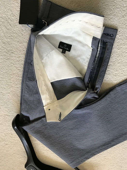 Paul Smith "PS" Slim Fit Waist Adjuster Trousers with Subtle Stripe - Size 32R